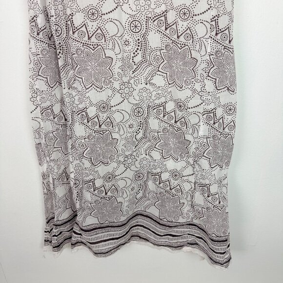 Roller Rabbit Printed 3/4 Sleeve Kurta Long Pockets White Brown Size XS EUC - Picture 12 of 12